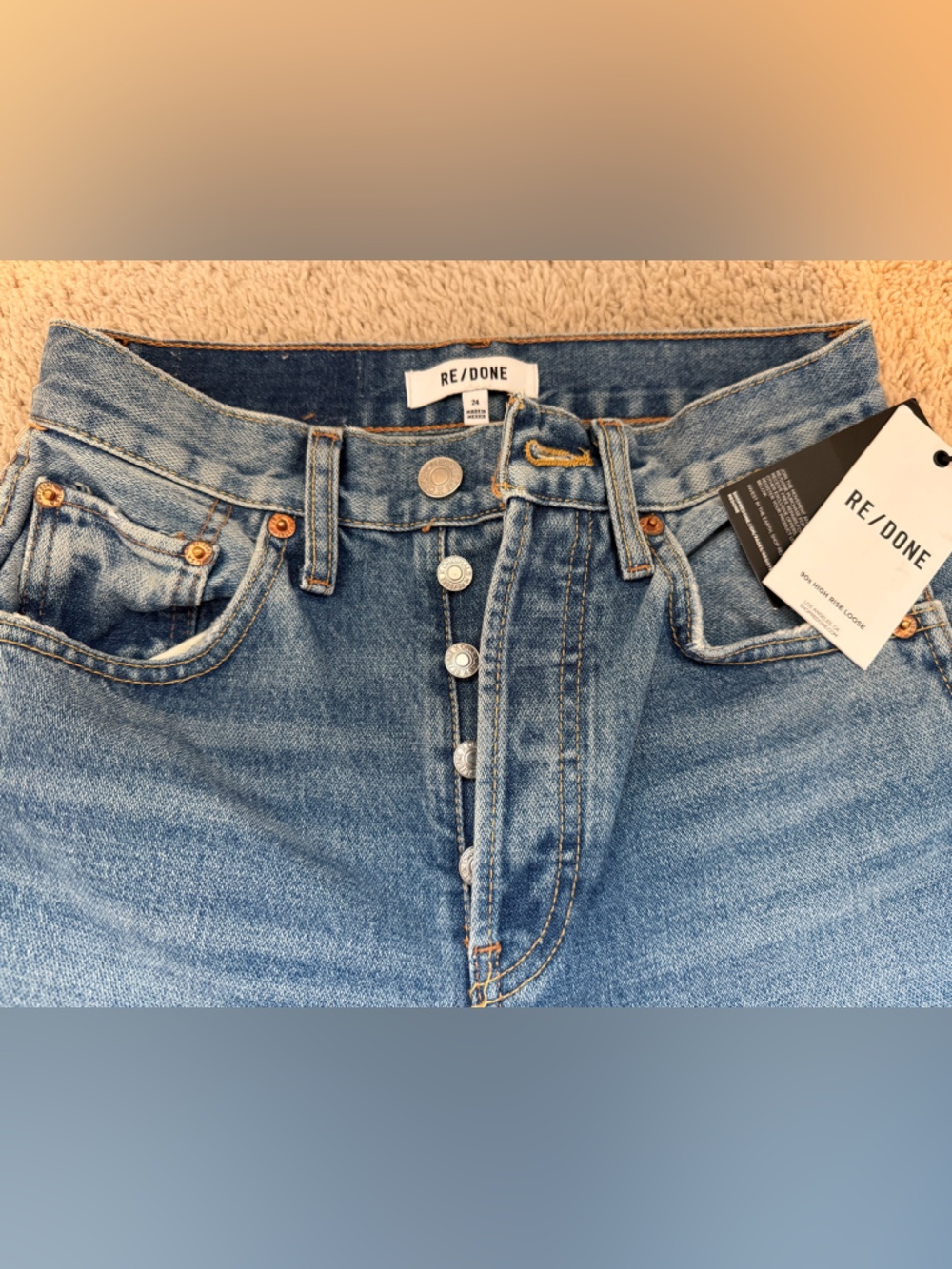 Re/Done 90s High Rise Loose Jeans - SIZE 24 - Picture 2 of 7